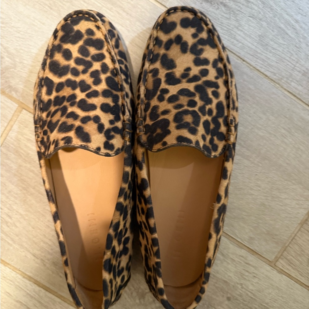 M.Gemi Suede Leopard Pattern Driving Loafers